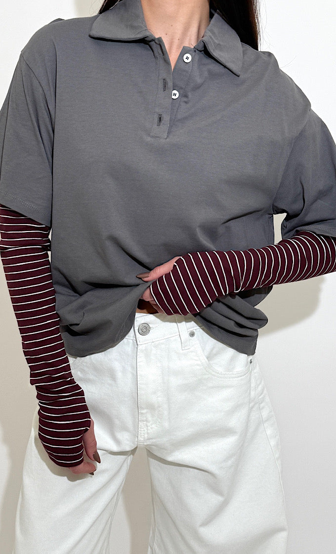 חולצת מיכל אפורה