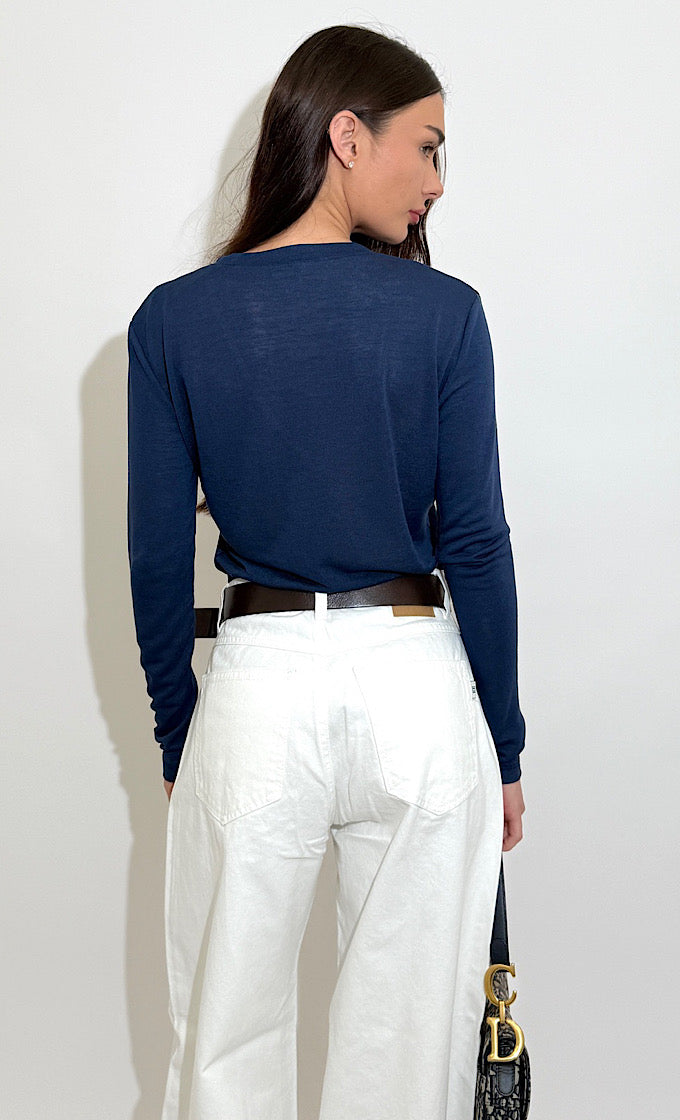 ROCKY V-NECK NAVY SHIRT 