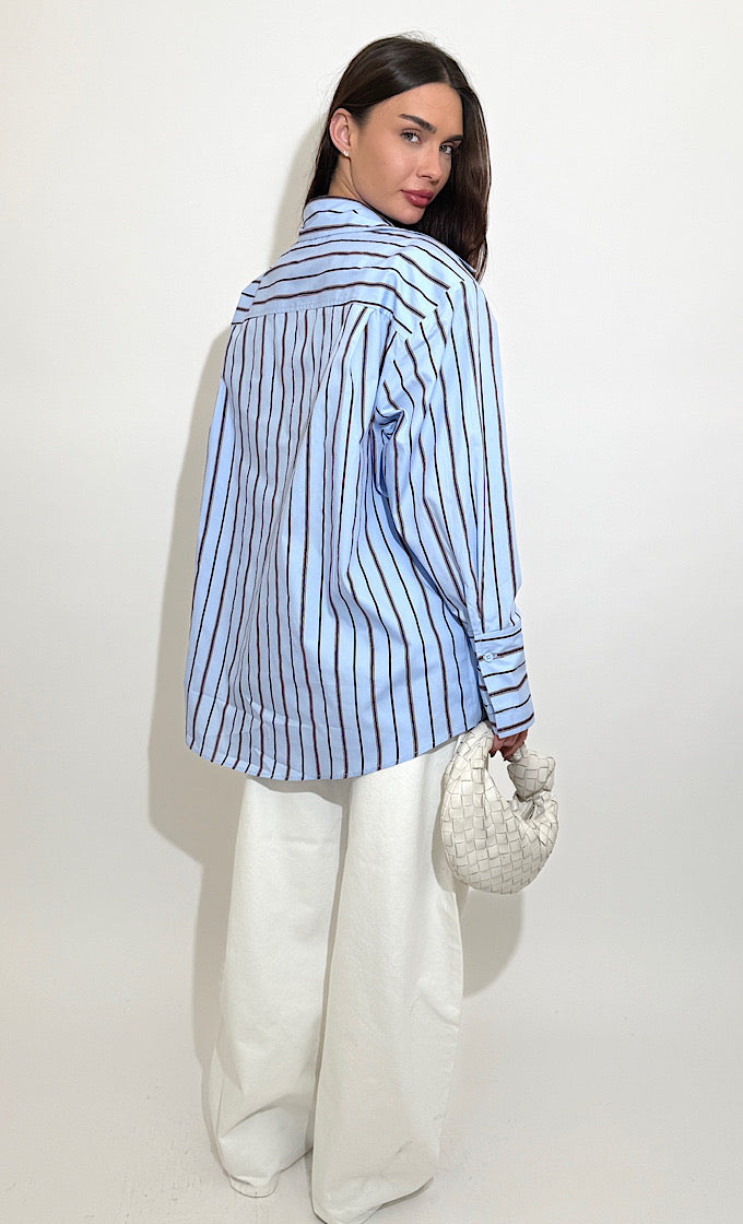 CONNOR LIGHT BLUE STRIPED SHIRT 