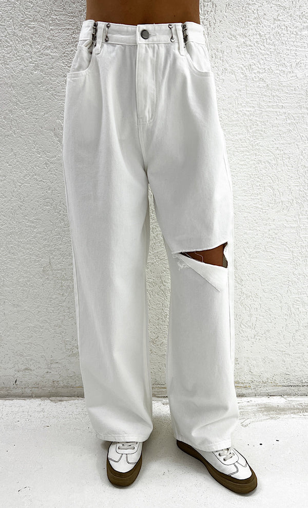 ג'ינס קנזיי לבן