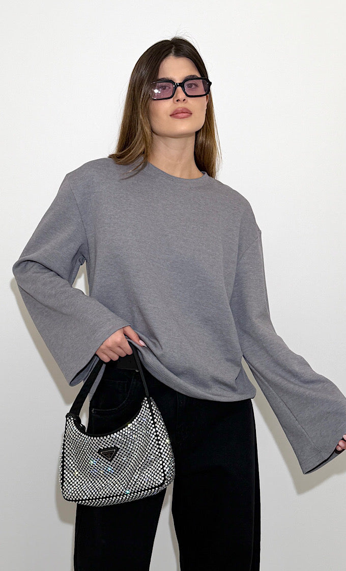 חולצת בריטני אפור בהיר