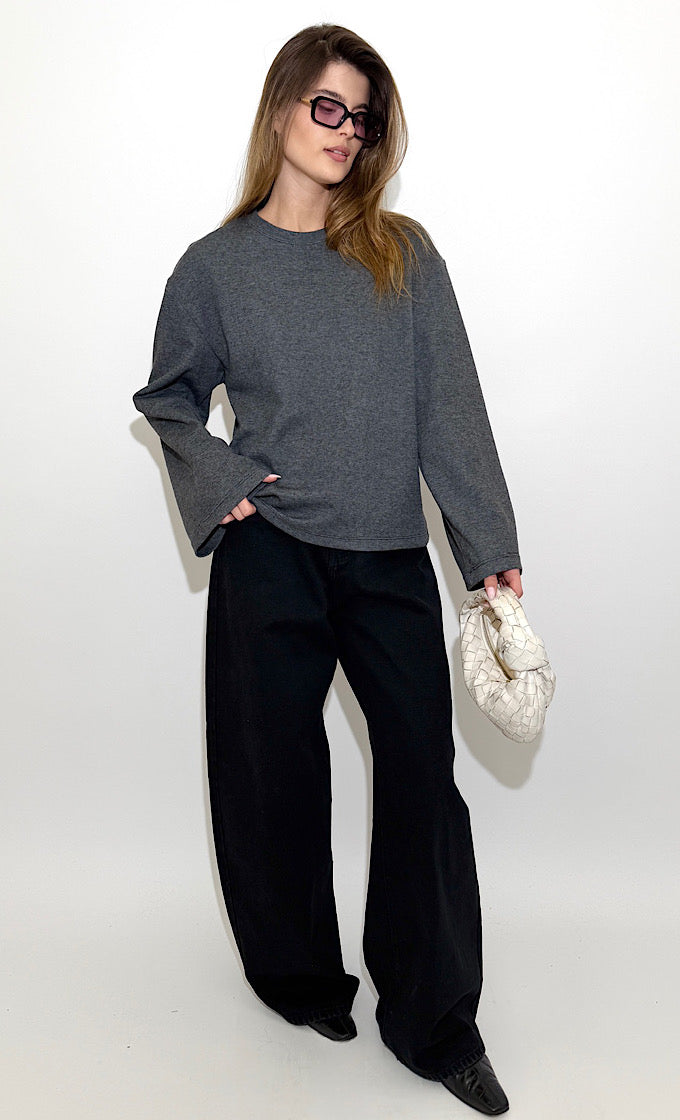 חולצת בריטני אפור כהה