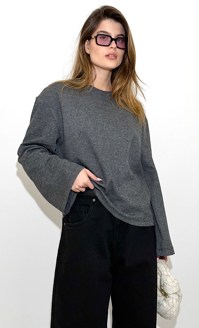 חולצת בריטני אפור כהה