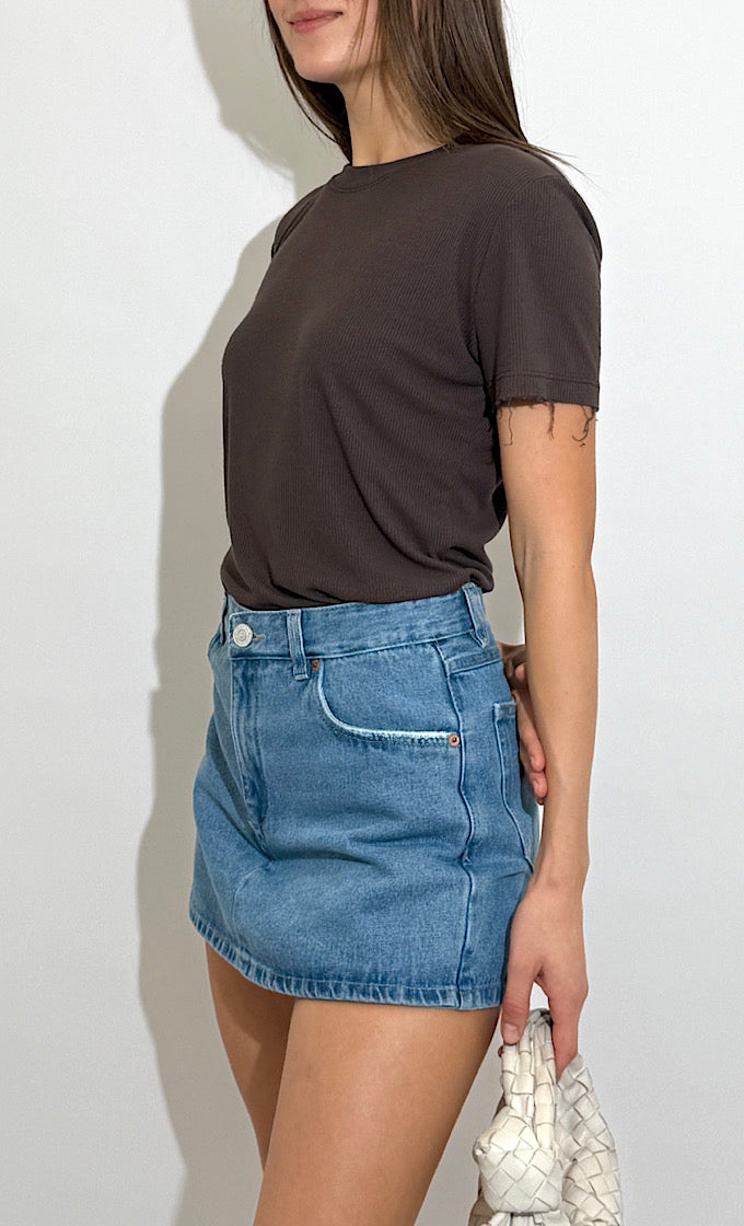 ROMI BROWN ROUND NECK T-SHIRT 