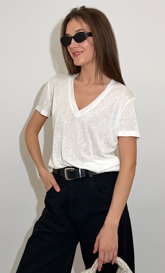 COLIN V-NECK WHITE SHIRT
