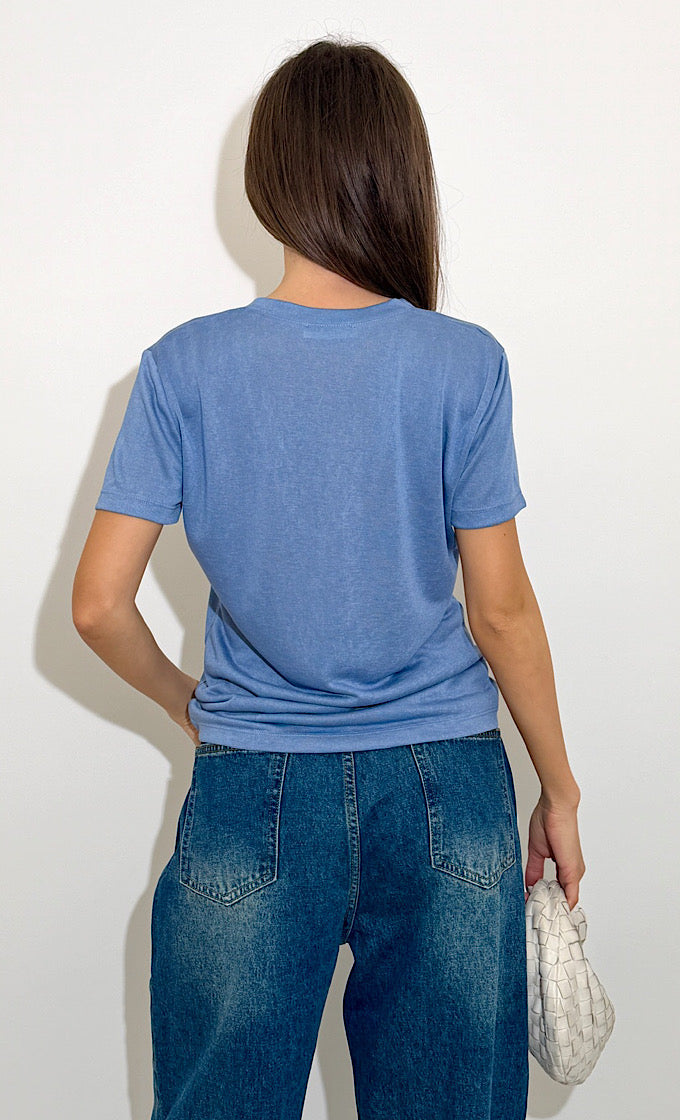 COLIN V-NECK BLUE SHIRT