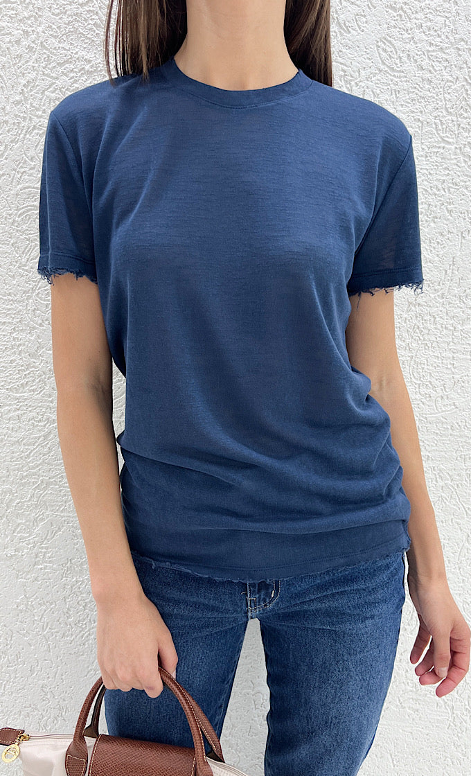 Kim round  neck T-shirt blue