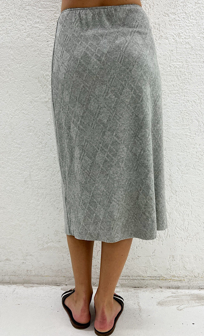 Gray silk skirt
