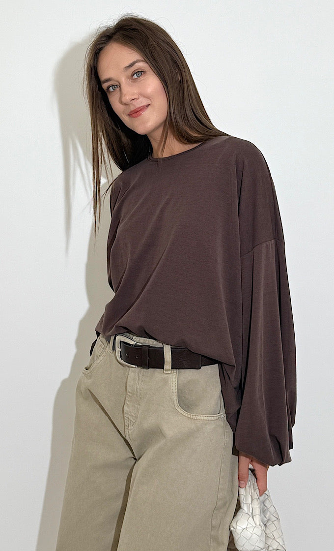 חולצת פאקו חומה