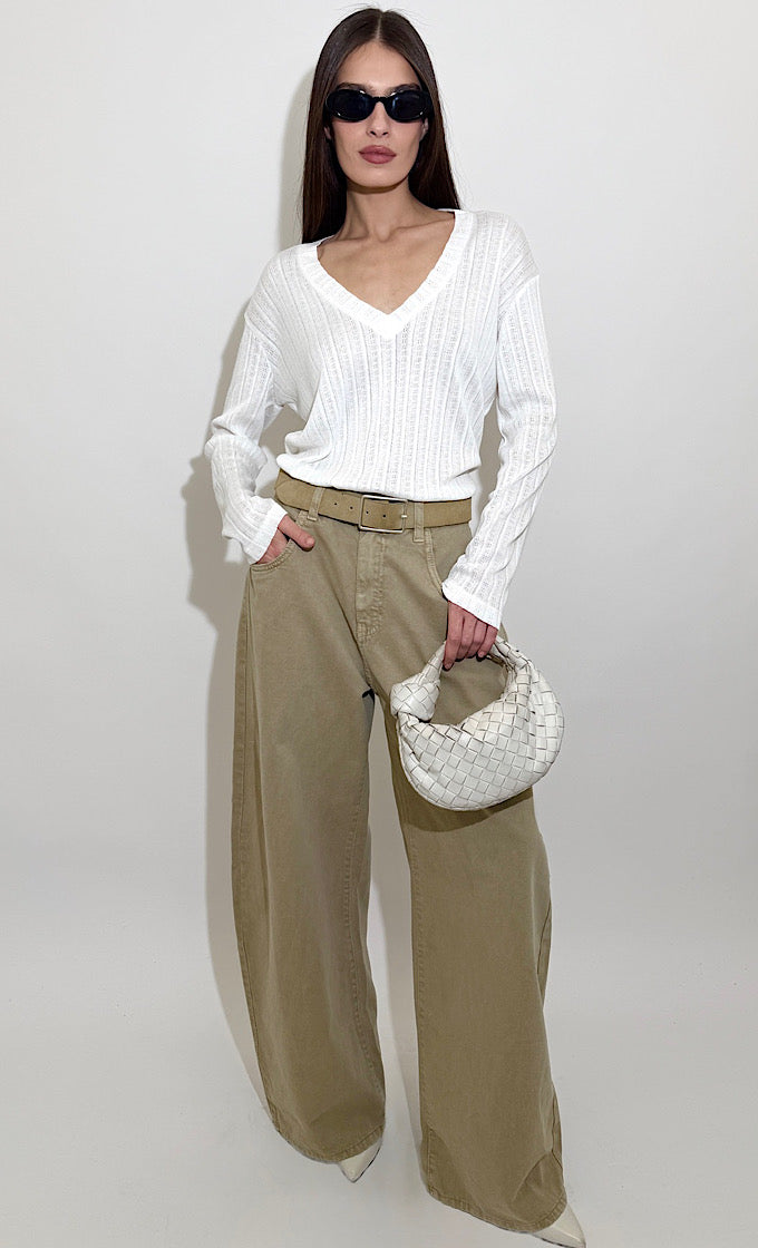 ODELL V-NECK WHITE SHIRT