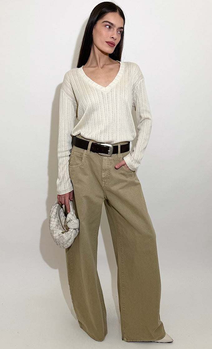 ODELL V-NECK OFF WHITE SHIRT  