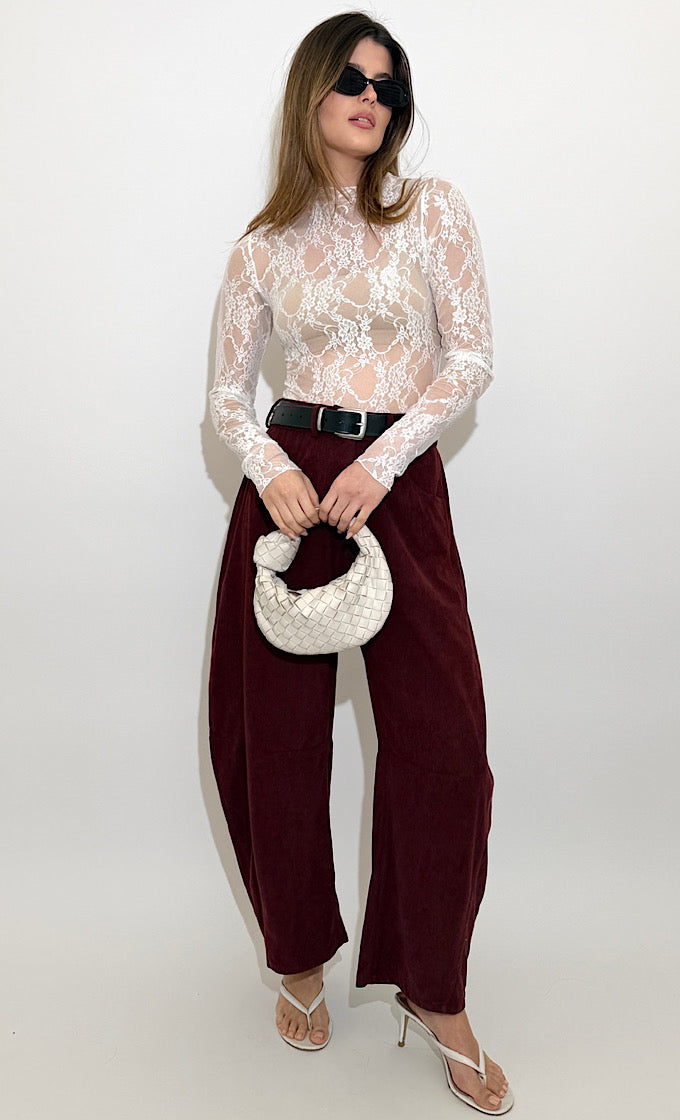 מכנס וואלי בורדו