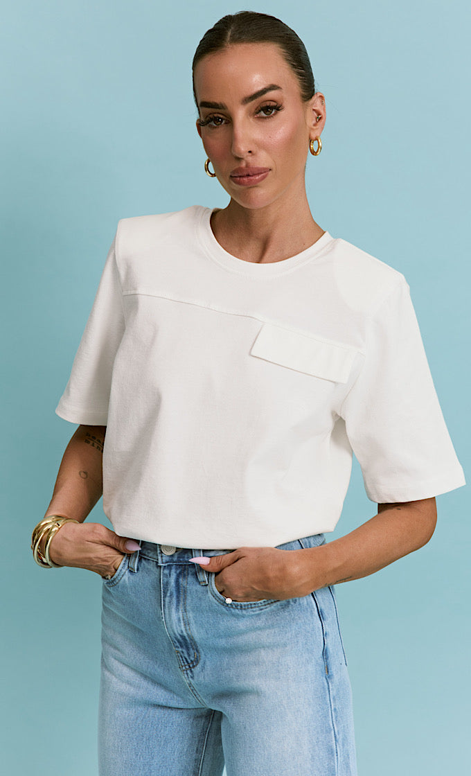 WHITE CAPRI SHIRT