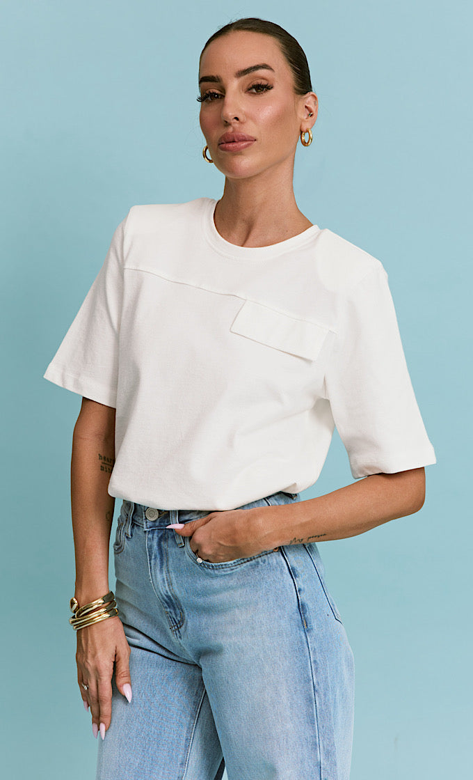WHITE CAPRI SHIRT