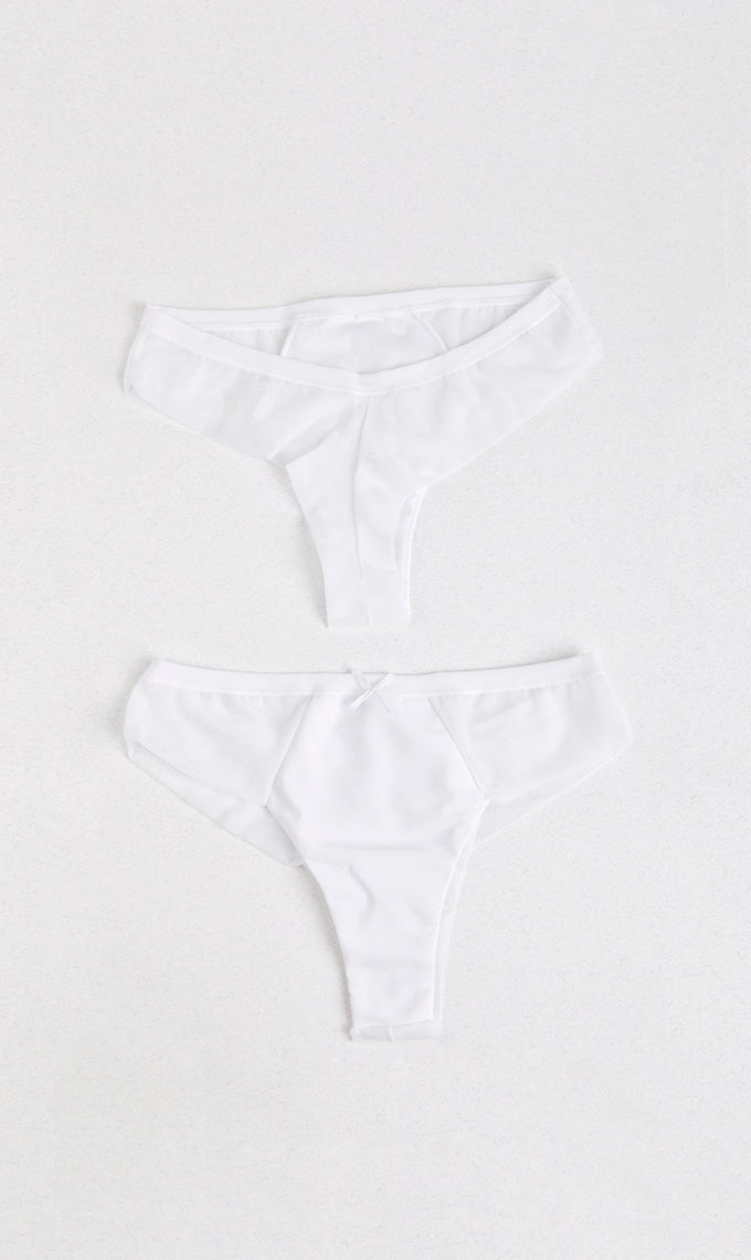 Brazilian half half white underwear