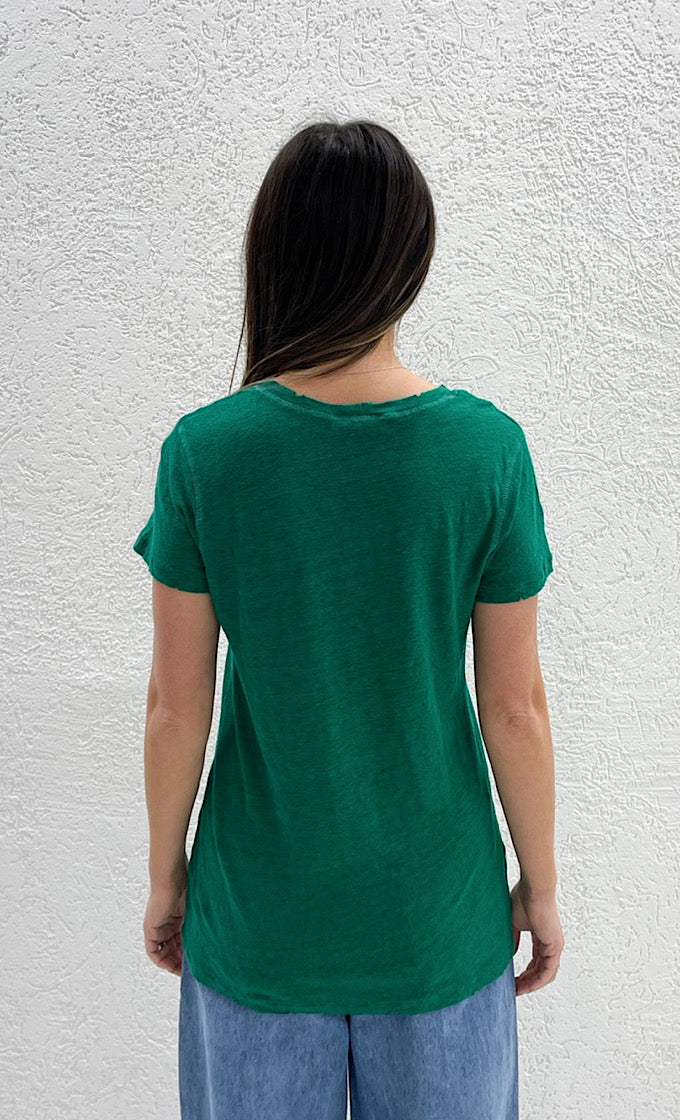 Green linen t-shirt