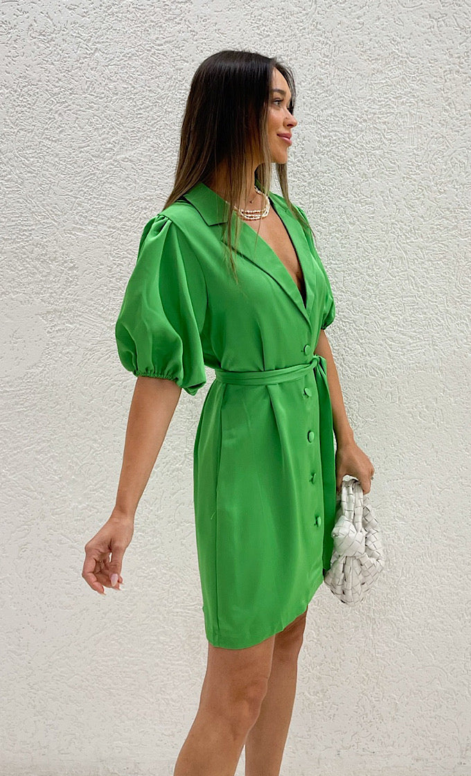 Selena green mini dress