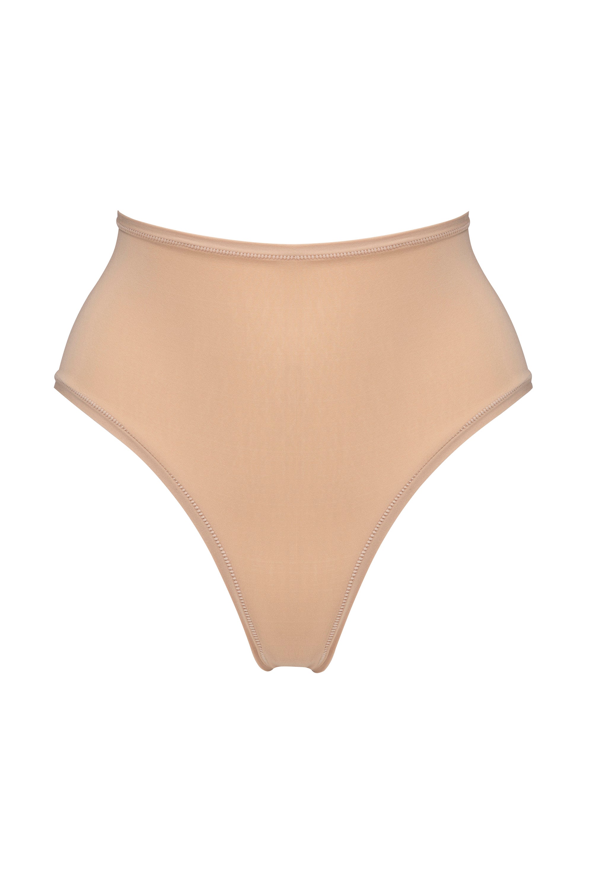 High-waisted thong in body color